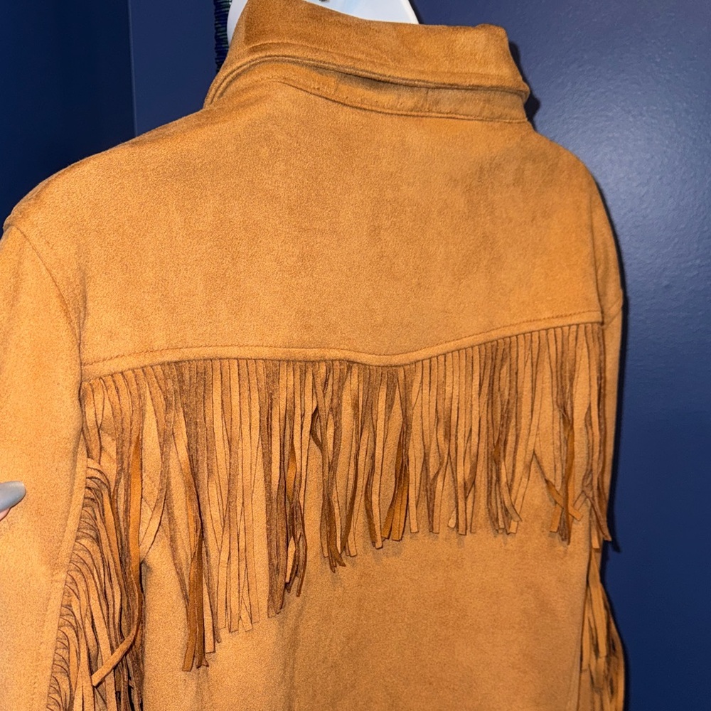 Sportelle-NWT Women's Cognac Fringe Jacket Size Large - Picture 13 of 17